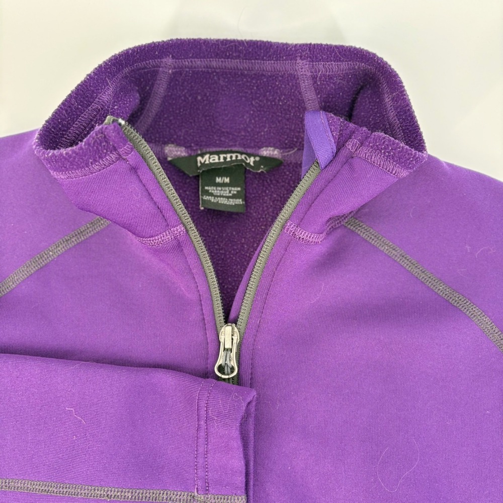 Marmot Womens Purple Quarter Zip Fleece Pullover Size Medium